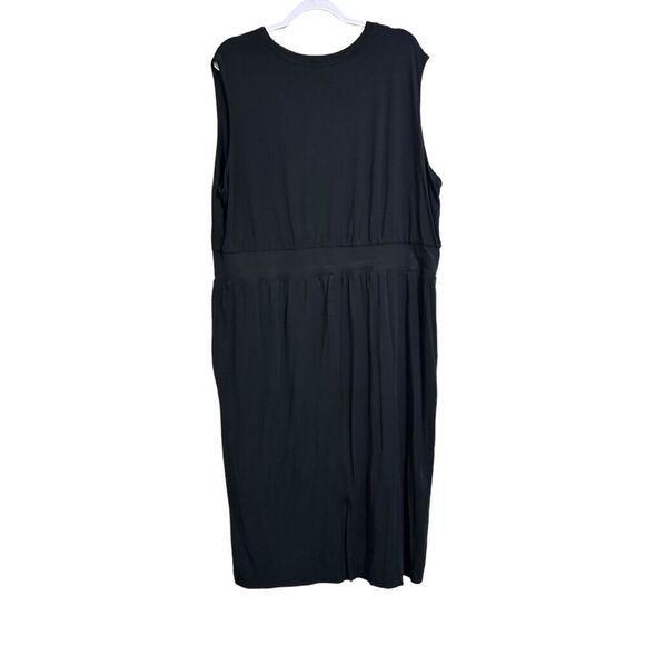 Athleta Santorini Cinch Dress Women's 2X Black Stretch Lined Sleeveless - Picture 2 of 8